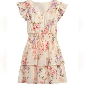 Gap × LoveShackFancy Kids Floral Flutter Sleeve Mini Dress size Small